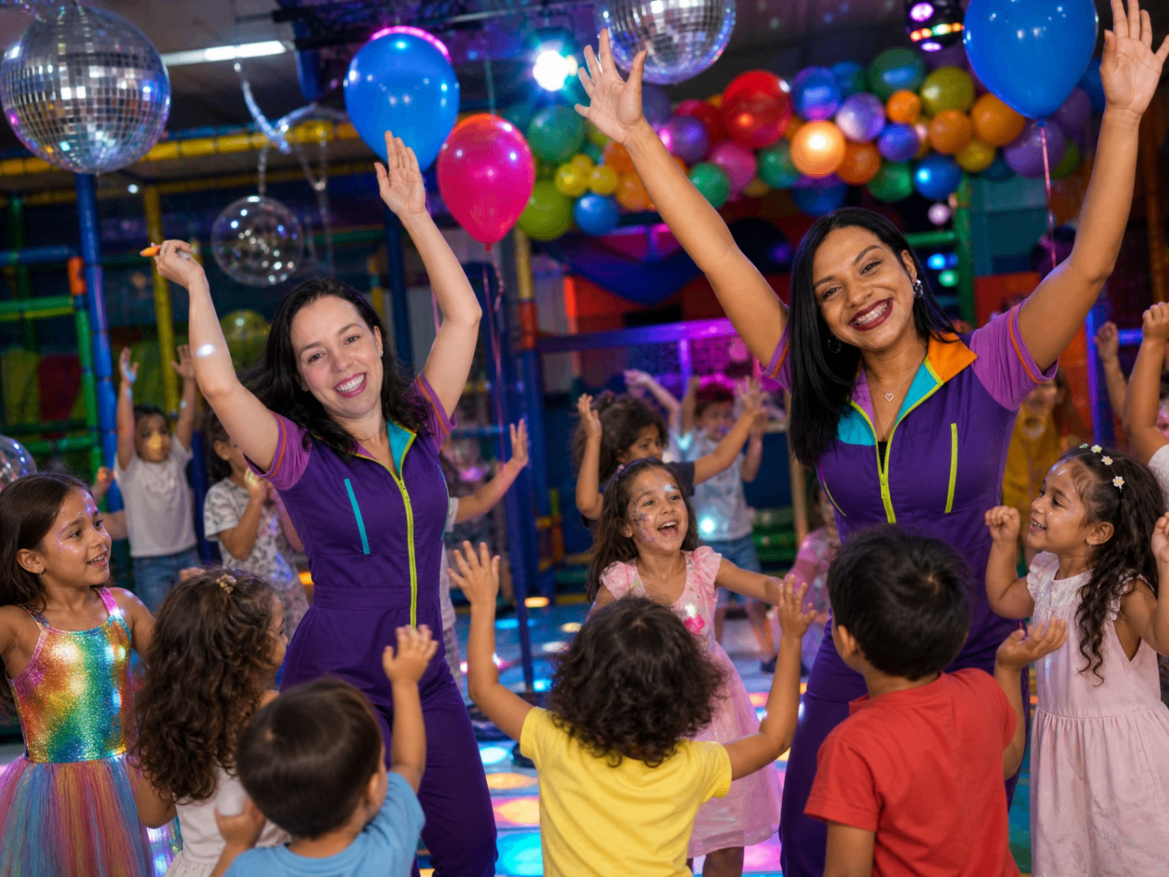 Recreadoras animando festa infantil